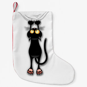 Petite Chaussette De Noël Chat drôle Personnage Grattant Tissu