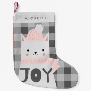 Petite Chaussette De Noël Chat, joie, hiver, personnalisé