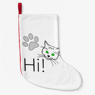 Petite Chaussette De Noël Chat - Salut !