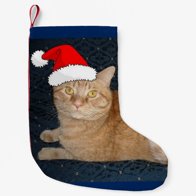 Petite Chaussette De Noël Chat Tabby Orange de Noël (Devant)