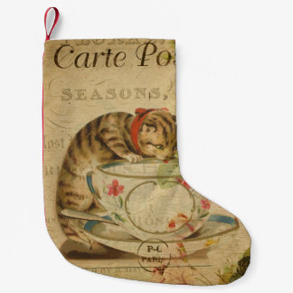 Petite Chaussette De Noël Chat Vintage no 8