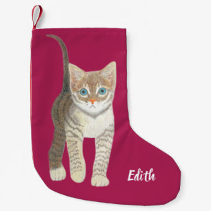 Petite Chaussette De Noël Chaton tigré