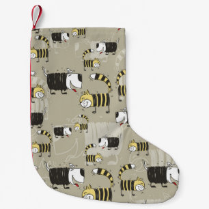 Petite Chaussette De Noël Chats & Chiens : Drôle Texture sans Seamless