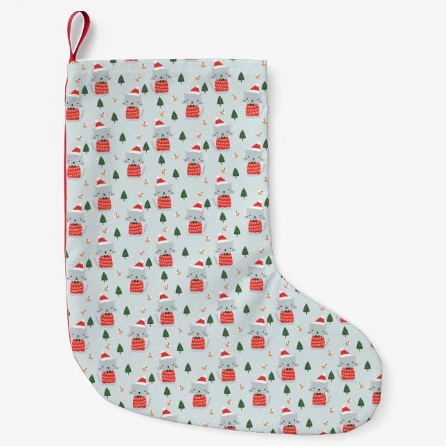 Petite Chaussette De Noël Chats de Noël mignons (Devant)