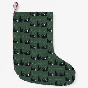 Petite Chaussette De Noël Chats noirs hiver Mignon Noël Hiver
