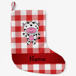Petite Chaussette De Noël Chèques-pique-niques rouges de vache de nom person
