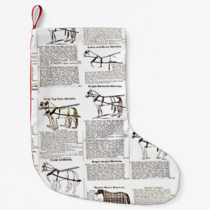 Petite Chaussette De Noël Cheval Antique Publicité Journal Art