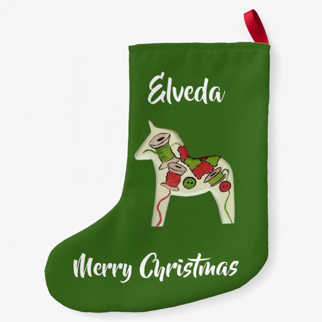Petite Chaussette De Noël Cheval de Dala de Quilter (Dos)