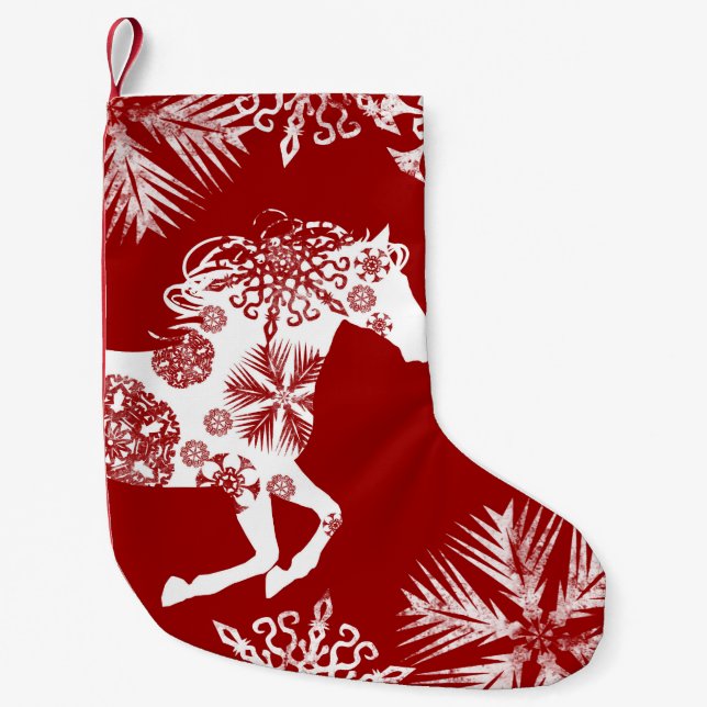 Petite Chaussette De Noël Cheval de neige (Devant)