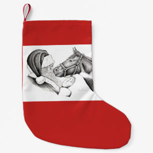 Petite Chaussette De Noël Cheval de Noël et Père Noël