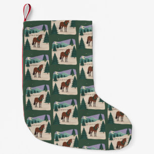 Petite Chaussette De Noël Cheval de Noël vintage années 90 Style Rétro Arbre