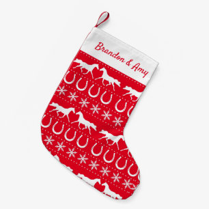Petite Chaussette De Noël Cheval Lover Rouge de Noël