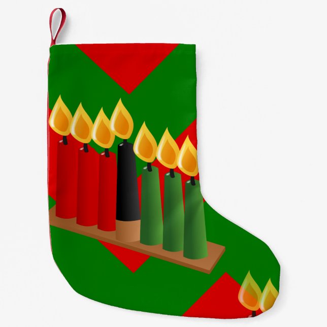 Petite Chaussette De Noël chevron kwanzaa xmas stockage de noël (Devant)