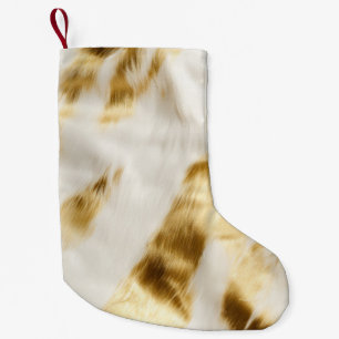 Petite Chaussette De Noël Chic Gold White Cowhide Western