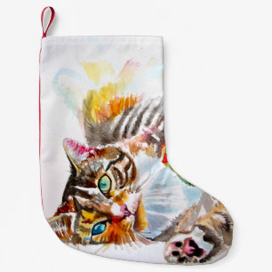 Petite Chaussette De Noël Chien chat tigré mignon Chats joyeux Chocolat de N