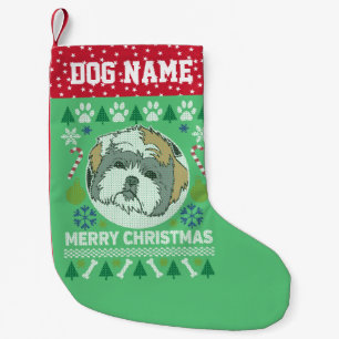 Petite Chaussette De Noël Chien Chih Tzu brasse un laide de Noël moche