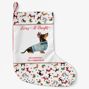 Petite Chaussette De Noël Chien Dachshund Reindeer Casquette Noël Furie bril