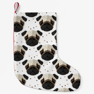 Petite Chaussette De Noël Chien de carlin, bas fait sur commande de Noël