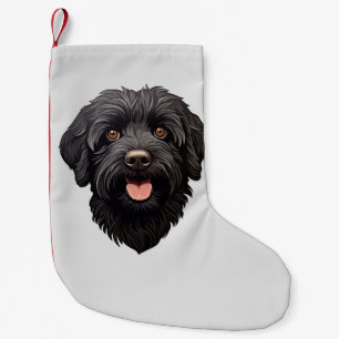 Petite Chaussette De Noël Chien de Labradoodle noir