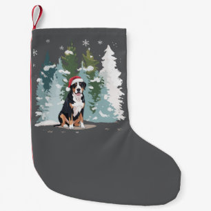 Petite Chaussette De Noël Chien de montagne de Berne de Noël Maman Chiot Hiv