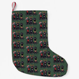 Petite Chaussette De Noël Chien de Noël Goldendoodle Noir Maman Doodle Hiver