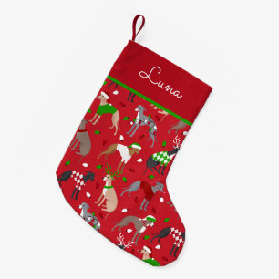 Petite Chaussette De Noël Chien de Noël italien Greyhound