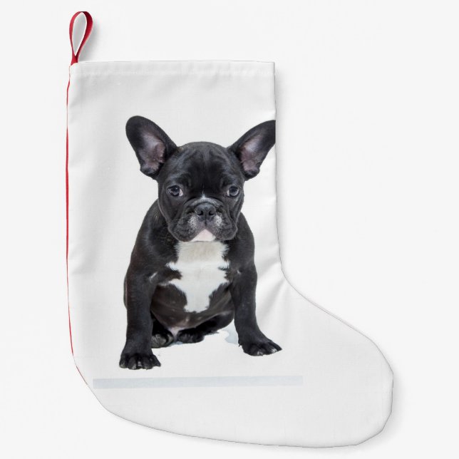 Petite Chaussette De Noël Chien de taureau français mignon (Devant)