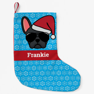Petite Chaussette De Noël Chien de taureau noir de Noël