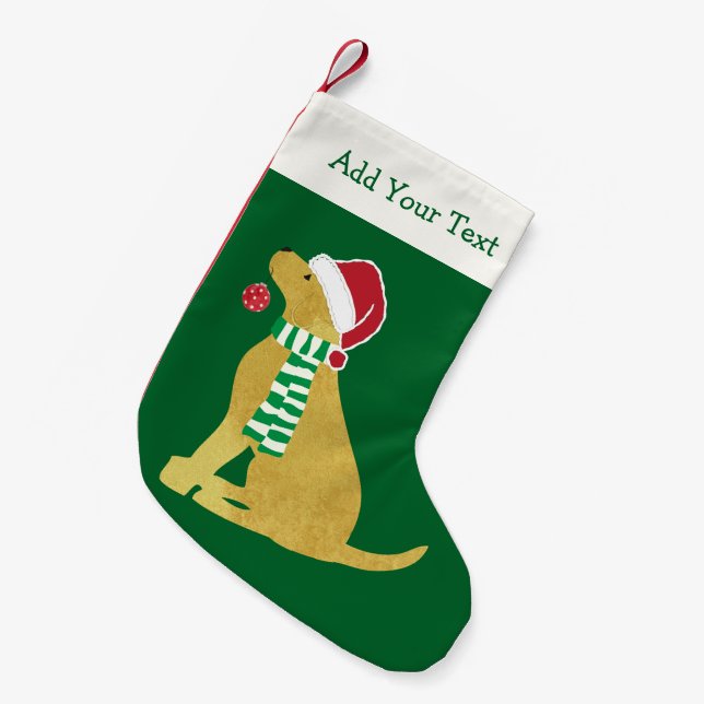 Petite Chaussette De Noël Chien de vacances de Noël Jaune (Devant (Accrochage))