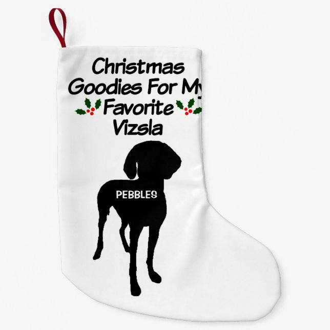Petite Chaussette De Noël Chien de Vizsla préféré de Noël (Devant)