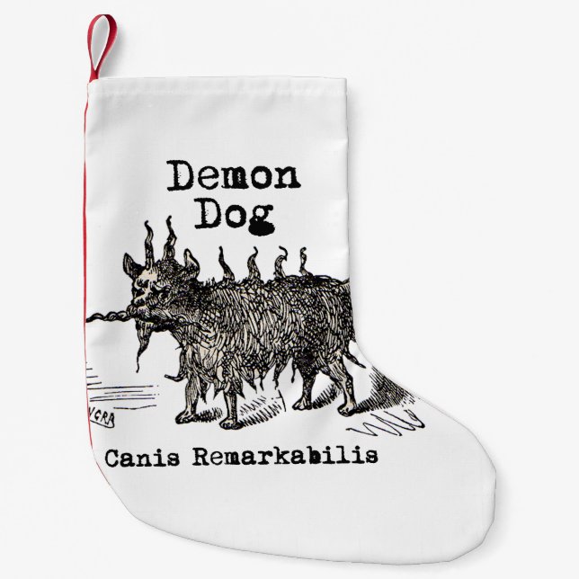 Petite Chaussette De Noël Chien Demon Vintage Funny migre (Devant)