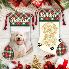 Petite Chaussette De Noël Chien Goldendoodle Stockage de Noël personnalisé