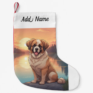 Petite Chaussette De Noël Chien St Bernard