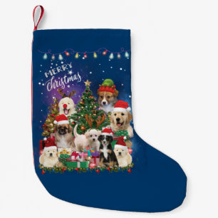 Petite Chaussette De Noël Chiens Joyeux Noël Lumière