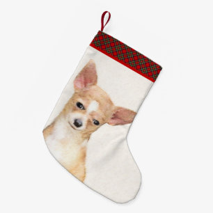 Petite Chaussette De Noël Chihuahua Painting - Cute Original Dog Art