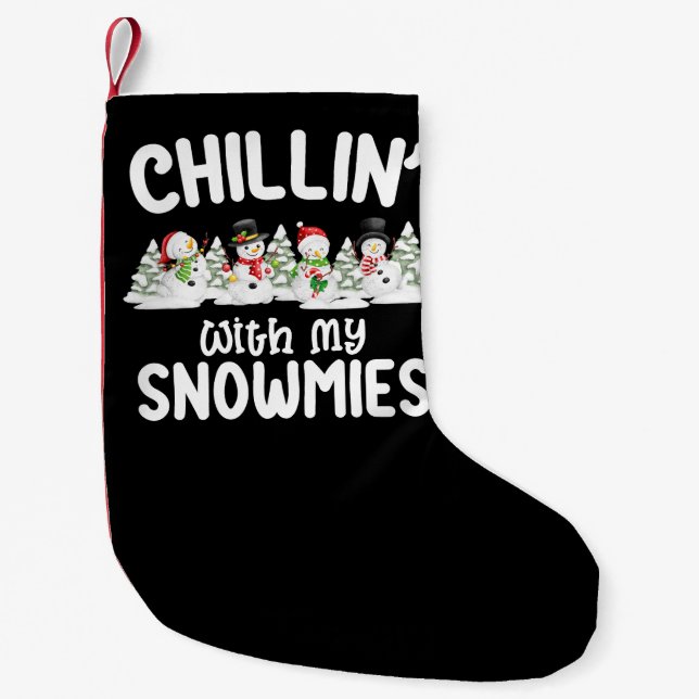 Petite Chaussette De Noël Chillat avec mes neiges Snowman Noël (Devant)