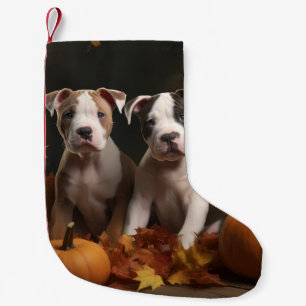 Petite Chaussette De Noël Chiots American Staffordshire Délice d'Automne