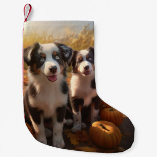Petite Chaussette De Noël Chiots Berger Australien Délice d'Automne Citrouil