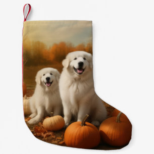 Petite Chaussette De Noël Chiots des Pyrénées Délice d'Automne Citrouille 