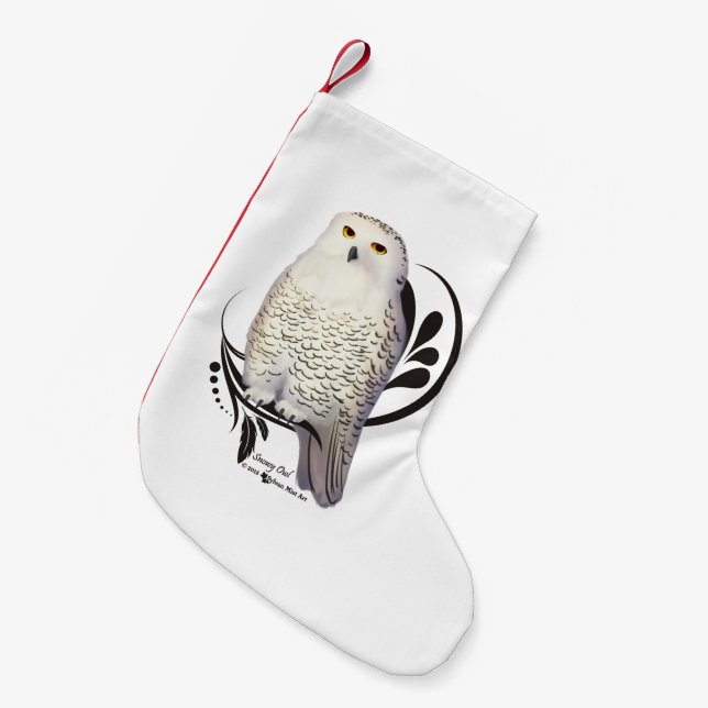 Petite Chaussette De Noël Chouette des neiges (Devant (Accrochage))