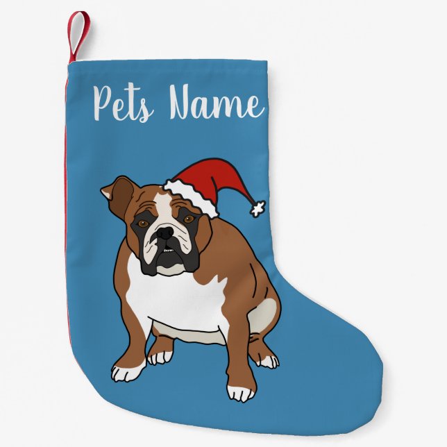 Petite Chaussette De Noël Christmas Holiday English Bulldog (Devant)