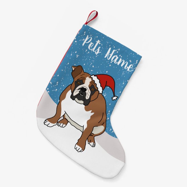 Petite Chaussette De Noël Christmas Holiday English Bulldog (Devant (Accrochage))