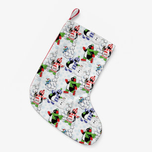 Petite Chaussette De Noël Christmas penguin ice skating
