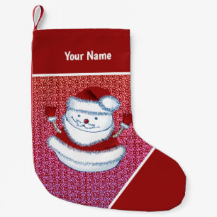 Petite Chaussette De Noël Christmas Snowman Père Noël nom personnalisé