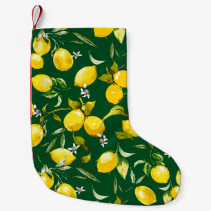 Petite Chaussette De Noël citrons d'aquarelle 9