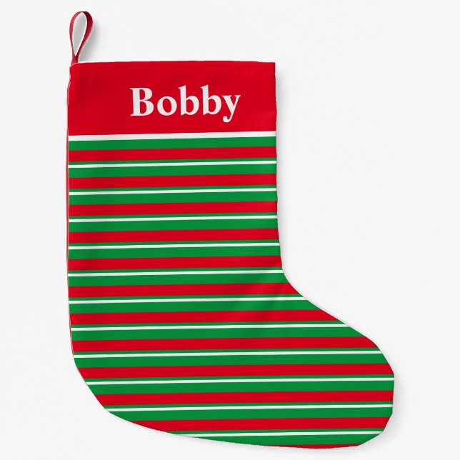 Petite Chaussette De Noël Classic Festif Personnalisé Nom Vacances (Devant)