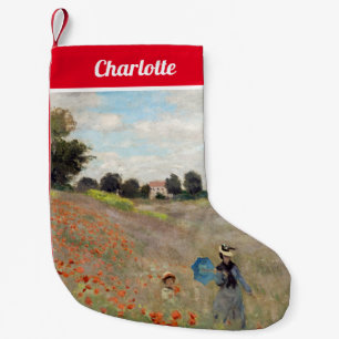 Petite Chaussette De Noël Claude Monet - Champ de coquelicots