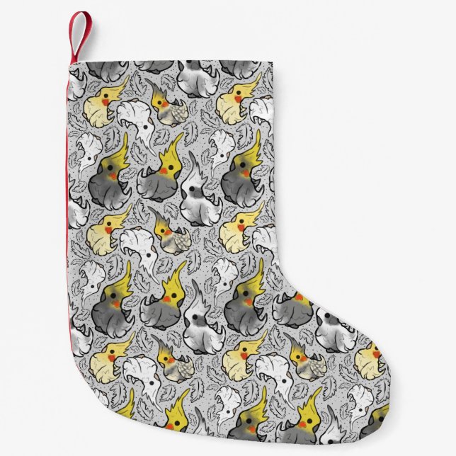 Petite Chaussette De Noël Cockatiles poussiéreux Réservation de Noël (Devant)