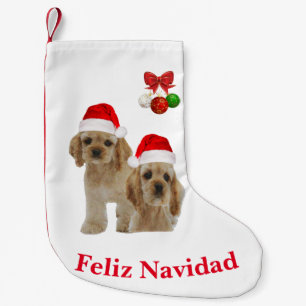 Petite Chaussette De Noël Cocker spaniel Feliz Navidad Christmas Stocking