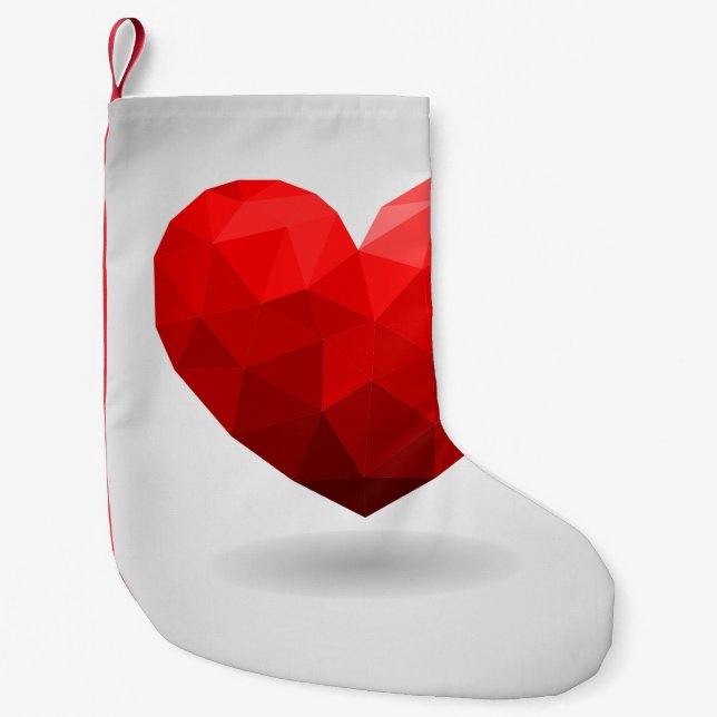 Petite Chaussette De Noël Coeur d'amour bas poly valentine (Devant)